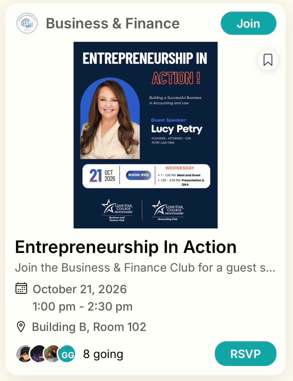 A real We Glue event: an entrepreneurship talk with RSVP